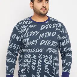 bigbanana Men Plus Size Typography Printed Sweatshirt image 1