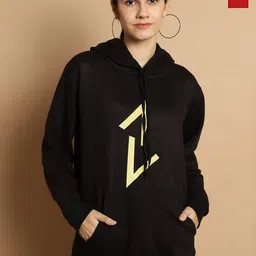 VIMAL JONNEY Pack Of 2 Printed Hooded Fleece Longline Pullover Sweatshirt-image-90