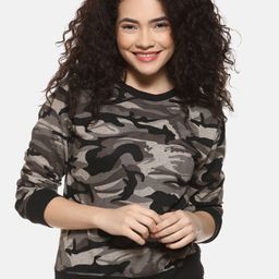 Campus Sutra Women Camouflage Printed Sweatshirt-image-22