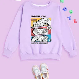 BAESD Kids Graphic Printed Round Neck Long Sleeves Fleece Pullover Sweatshirt-image-112