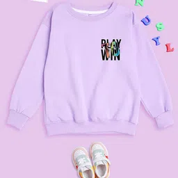 BAESD Kids Typography Printed Round Neck Long Sleeves Fleece Pullover Sweatshirt-image-31
