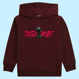 BAESD Kids Typography Printed Hooded Fleece Sweatshirt-picture-31
