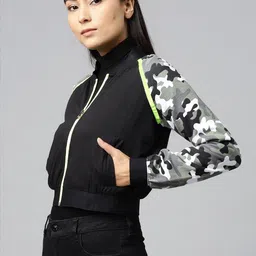 Hubberholme Women Black Printed Crop Sweatshirt-image-65