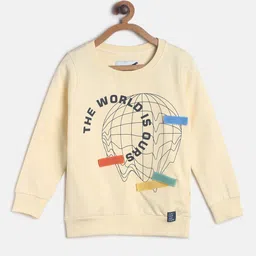 TALES & STORIES Boys Beige Graphic Printed Sweatshirt-32