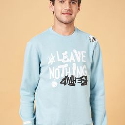 People Blue Typography Printed Pullover Sweatshirt-image-16