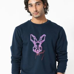 RARE RABBIT Men Drato Graphic Print Logo Sweatshirt-image-26