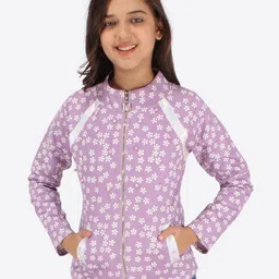 CUTECUMBER Floral Printed Mock Collar Sweatshirt-image-98