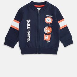 Pantaloons Baby Boys Blue Printed Front open Sweatshirt-picture-44