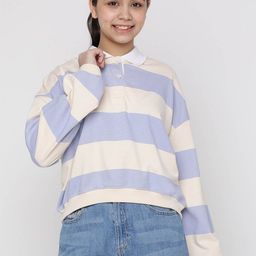 Lil Tomatoes Girls Striped Polo Collar Sweatshirt-picture-39