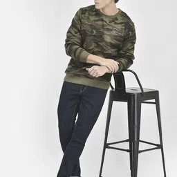 Crimsoune Club Camouflage Printed Cotton Sweatshirt-image-5