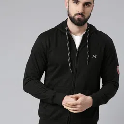Force NXT Men Black Hooded Cotton Sweatshirt-image-48