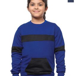 IndiWeaves Girls Pack Of 2 Striped Fleece Sweatshirt-picture-40