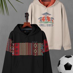 HELLCAT Boys Pack Of 2 Printed Hooded Cotton Sweatshirt-25