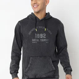 SPYKAR Typography Printed Hooded Pullover Sweatshirt-picture-43
