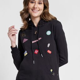 SPYKAR Applique Hooded Cotton Sweatshirts-image-94