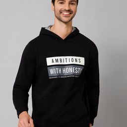Cantabil Typography Printed Hooded Fleece Pullover Sweatshirt-picture-9