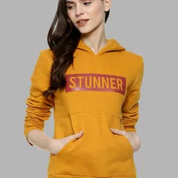 Campus Sutra Typography Printed Hooded Neck Long Sleeve Cotton Pullover Sweatshirt-image-73