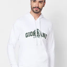 GIORDANO Typography Printed Hooded Pure Cotton Pullover Sweatshirt-picture-51