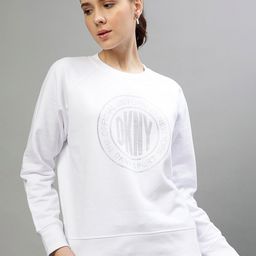 DKNY Typography Printed Hood Long Sleeves Pullover Sweatshirt-picture-7