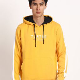 Turtle Typography Printed Hooded Cotton Sweatshirt-image-95