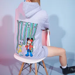 Disney by DressBerry Mickey Mouse Printed Front-Open Hooded Sweatshirt-image-19
