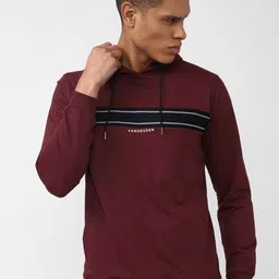 Van Heusen Flex Striped Hooded Sports Sweatshirt-image-52