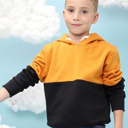 Instafab Boys Colourblocked Hooded Cotton Pullover-image-70
