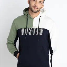 Status Quo Colourblocked Hooded Cotton Sweatshirt-picture-55
