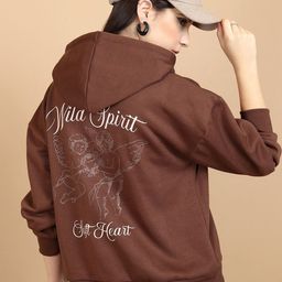Tokyo Talkies Brown Graphic Printed Oversized Hooded Pullover Sweatshirt-image-25