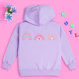 NUSYL Girls Graphic Printed Hooded Fleece Sweatshirt-image-35