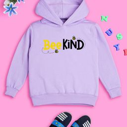 NUSYL Girls Typography Printed Hooded Fleece Sweatshirt-image-83
