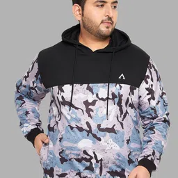 AUSTIVO Plus Size Abstract Printed Fleece Hooded Pullover Sweatshirt-picture-15