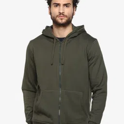 Alan Jones Men Solid Hooded Front-Open Sweatshirt-image-93