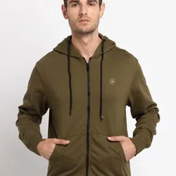 Status Quo Men Olive Green Hooded Sweatshirt-image-56