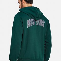 Octave Typography Printed Hooded Fleece Front-Open Sweatshirt-image-17