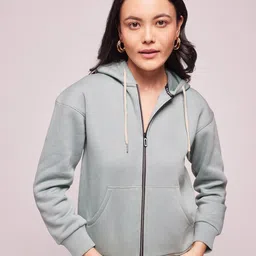 Bombay High Women Regular Fit Solid Zip Up Hoodie Jacket-image-97
