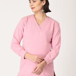 The Mom Store Women Pink Maternity Cotton Sweatshirt-image-18