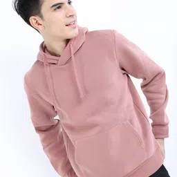 HIGHLANDER Men Rose Solid Hooded Sweatshirt-image-68