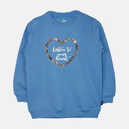 KiddoPanti Girls Typography Printed Sequinned Fleece Pullover-picture-9