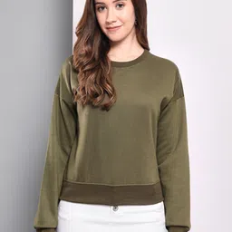 Funday Fashion Round Neck Long Sleeves Fleece Sweatshirt-image-12
