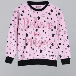 3PIN Girls Pink & Black Printed Cotton Sweatshirt-image-56