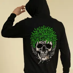 PUNK Graphic Printed Hooded Pullover Fleece Sweatshirt-picture-47
