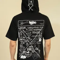 PUNK Typography Printed Hooded Pullover Fleece Sweatshirt-picture-55