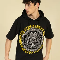 PUNK Graphic Printed Hooded Fleece Pullover-picture-29