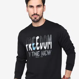 Steele Typography Printed Round Neck Pullover Cotton Sweatshirt-image-38