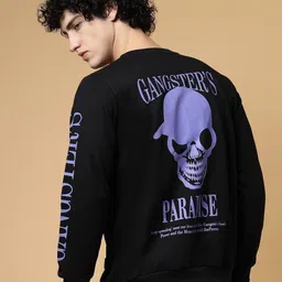 Rigo Graphic Printed Fleece Oversized Pullover Sweatshirt-image-46