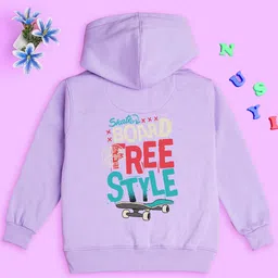 NUSYL Kids Typography Printed Ribbed Hooded Sweatshirt-image-27