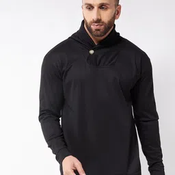 GRITSTONES Men Black Solid Hooded Sweatshirt-picture-42