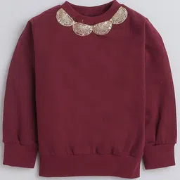 AWW HUNNIE Girls Embellished Round Neck Pullover Sweatshirt-image-17