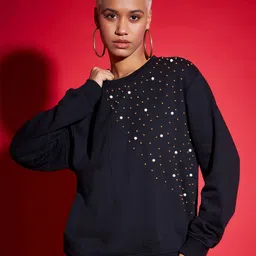 SASSAFRAS Black Embellished Sweatshirt-image-81